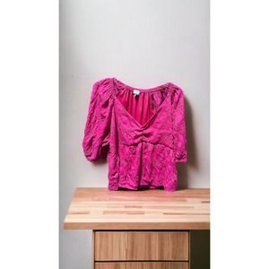 Sofia Vergara Barbie Pink Eyelet Reese Blouse Women’s Size XXXL